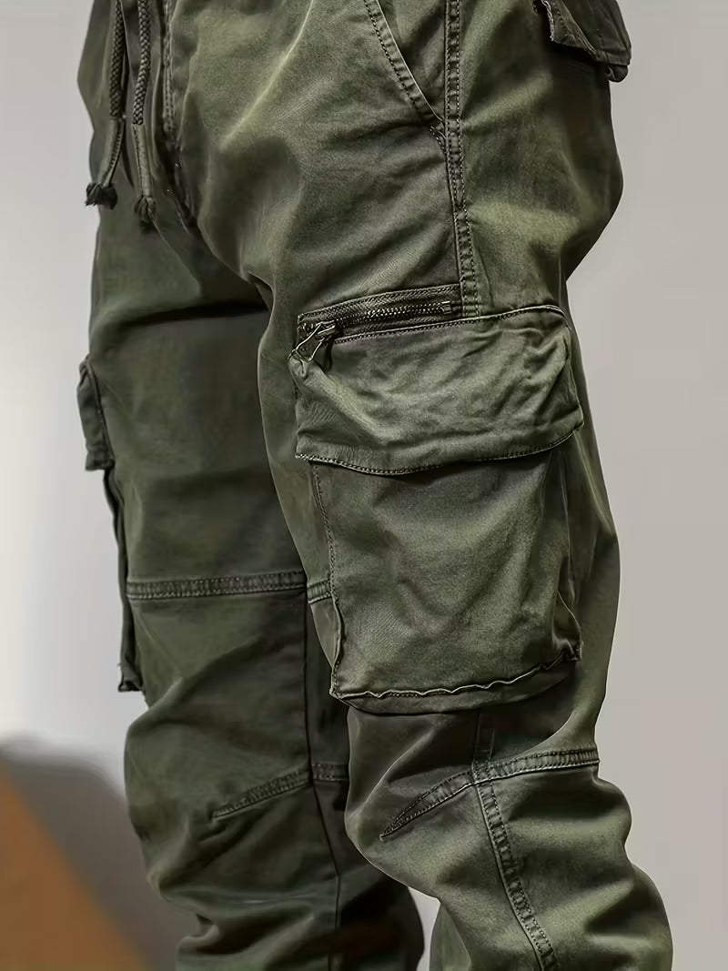 RAWWEAR Men's Fleece-Lined Baggy Cargo Pants, Casual Trousers