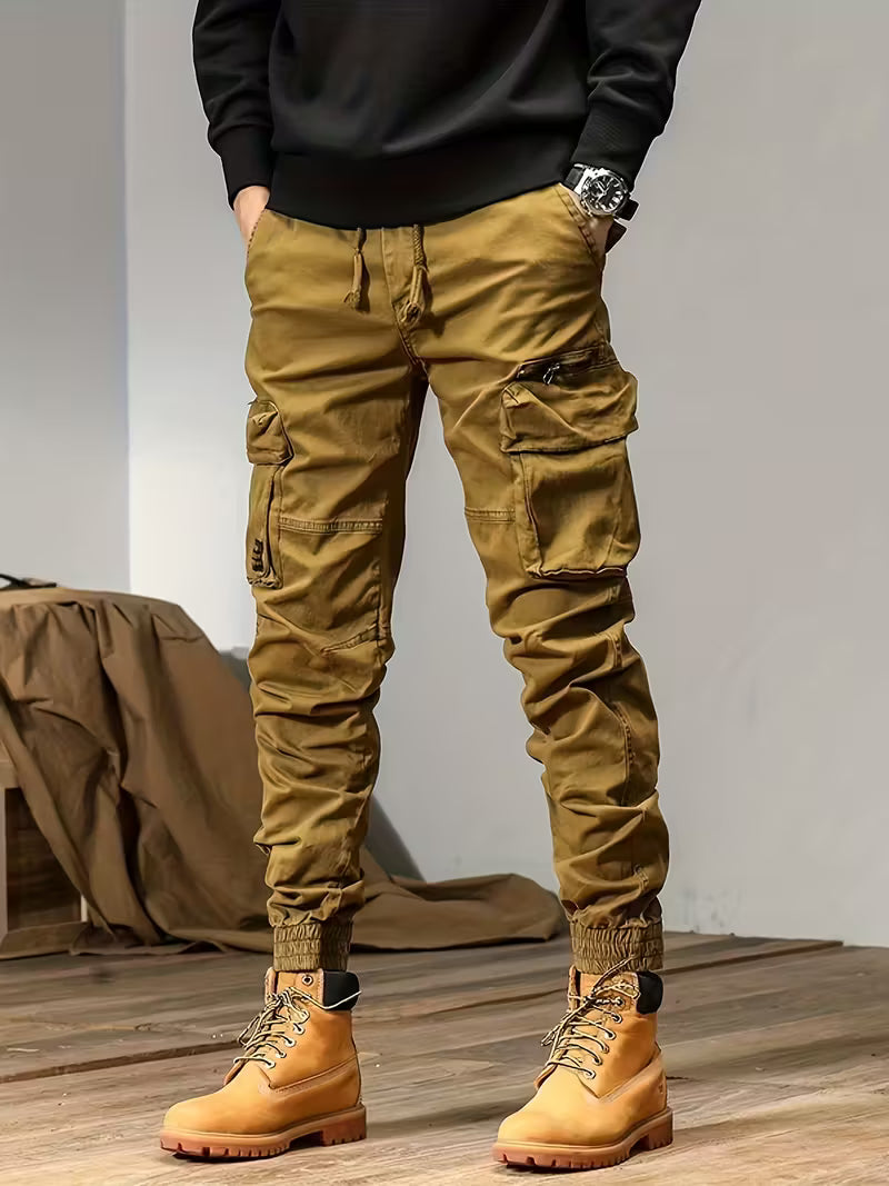 RAWWEAR Men's Fleece-Lined Baggy Cargo Pants, Casual Trousers